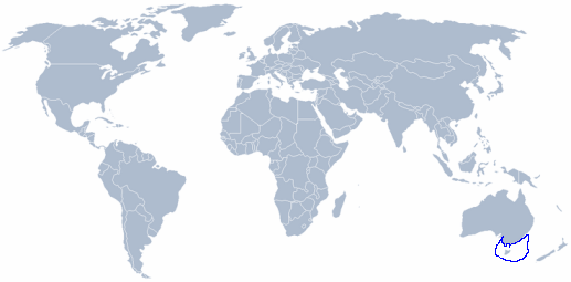 wereldkaart Veprichlamys perillustris